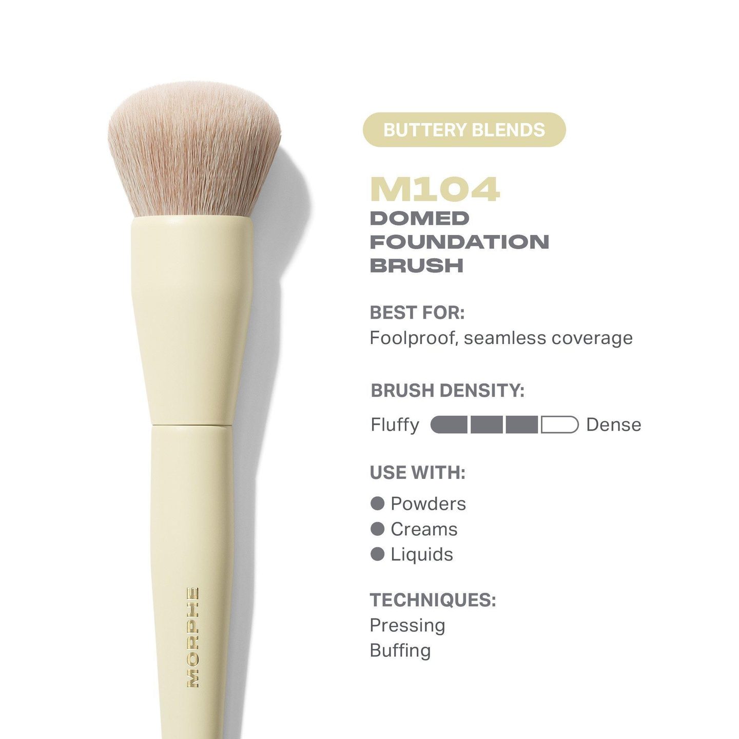 Кисть для тонального крема Buttery Blends M104 с закругленной формой — фото 2