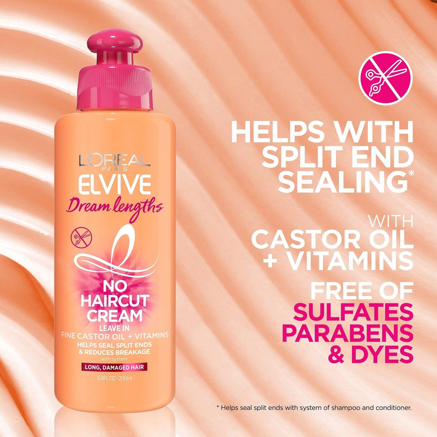 Крем для волос Elvive Dream Lengths No Haircut Leave In Conditioner — фото 4