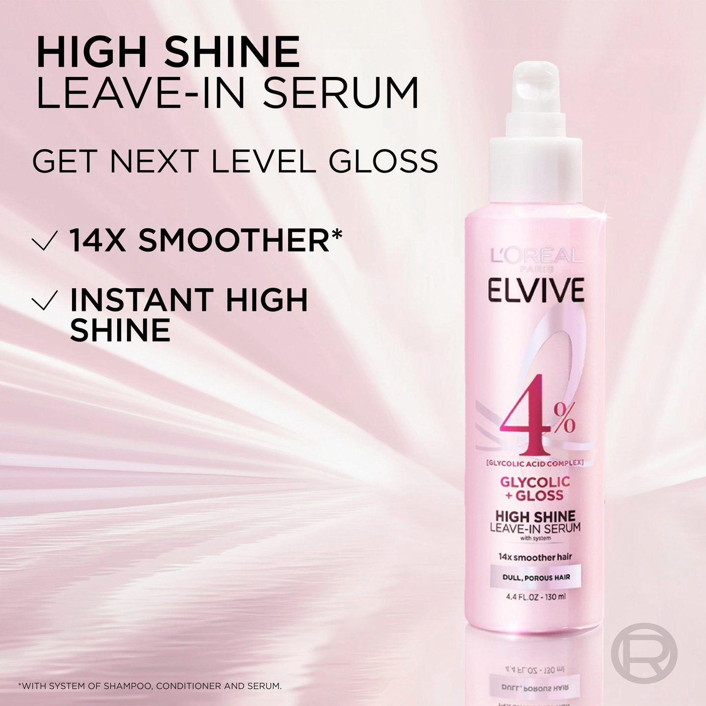 Сыворотка для волос Elvive Glycolic Gloss с высоким блеском — фото 5