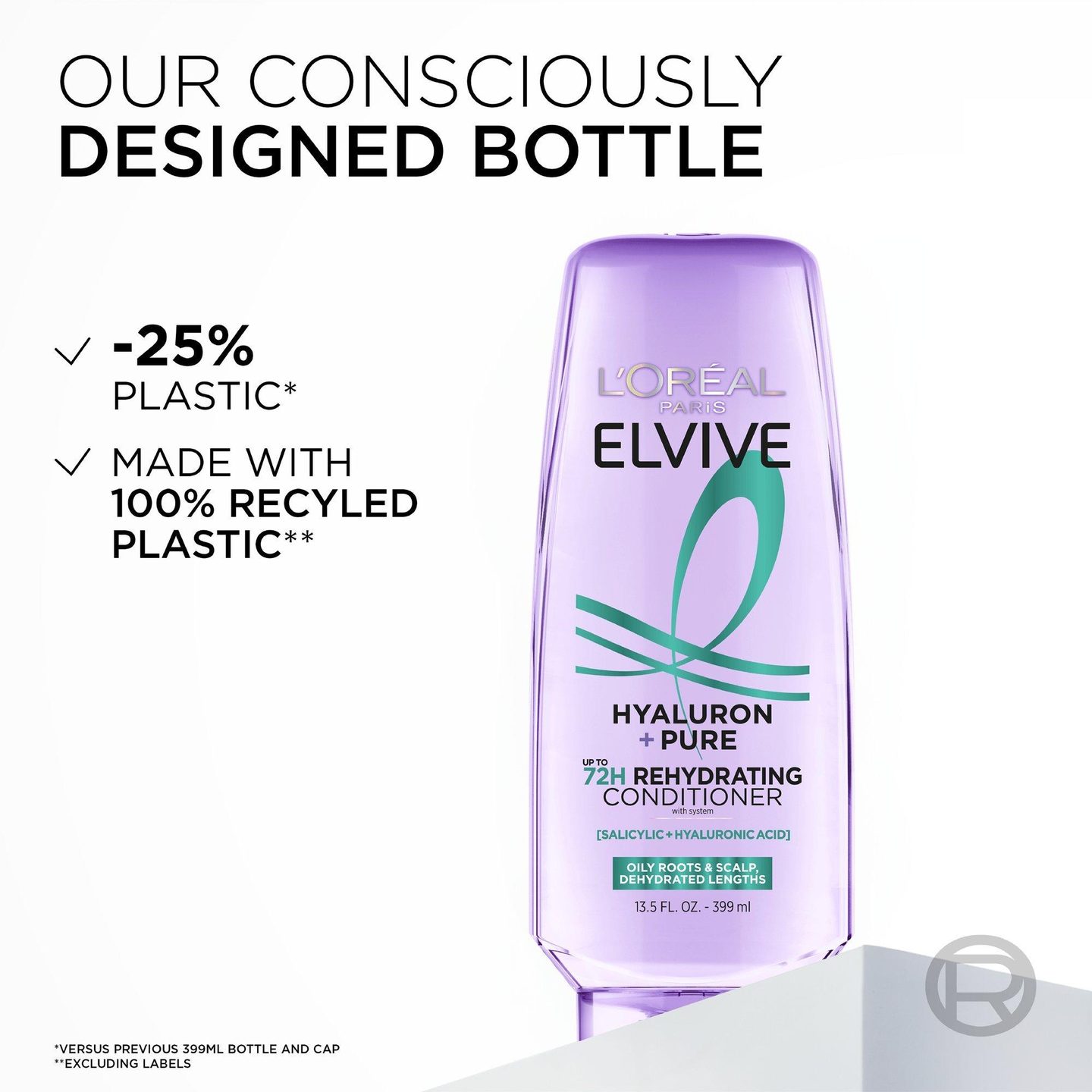 Кондиционер Elvive Hyaluron Pure 72H для восстановления влаги, для жирных волос — фото 3