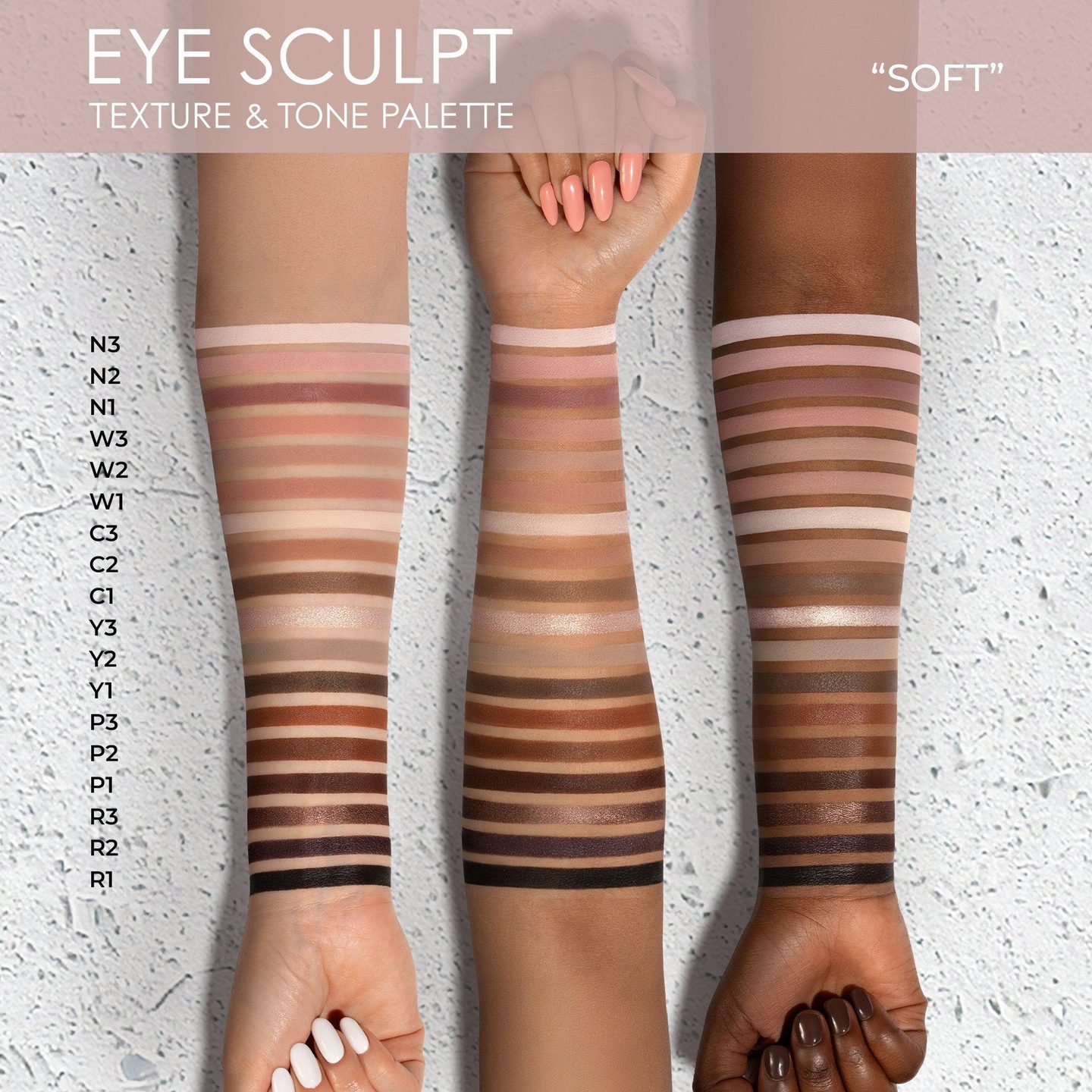 Палитра теней для век Eye Sculpt Texture & Tone - Soft — фото 3