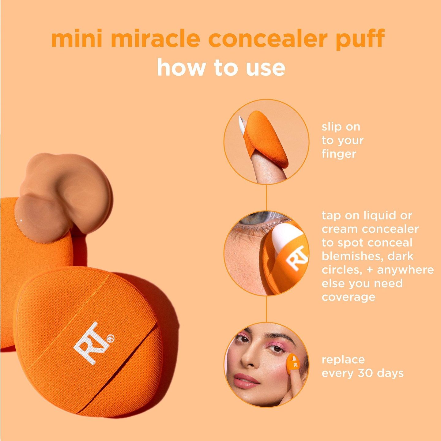Трио спонжей для консилера Mini Miracle — фото 4