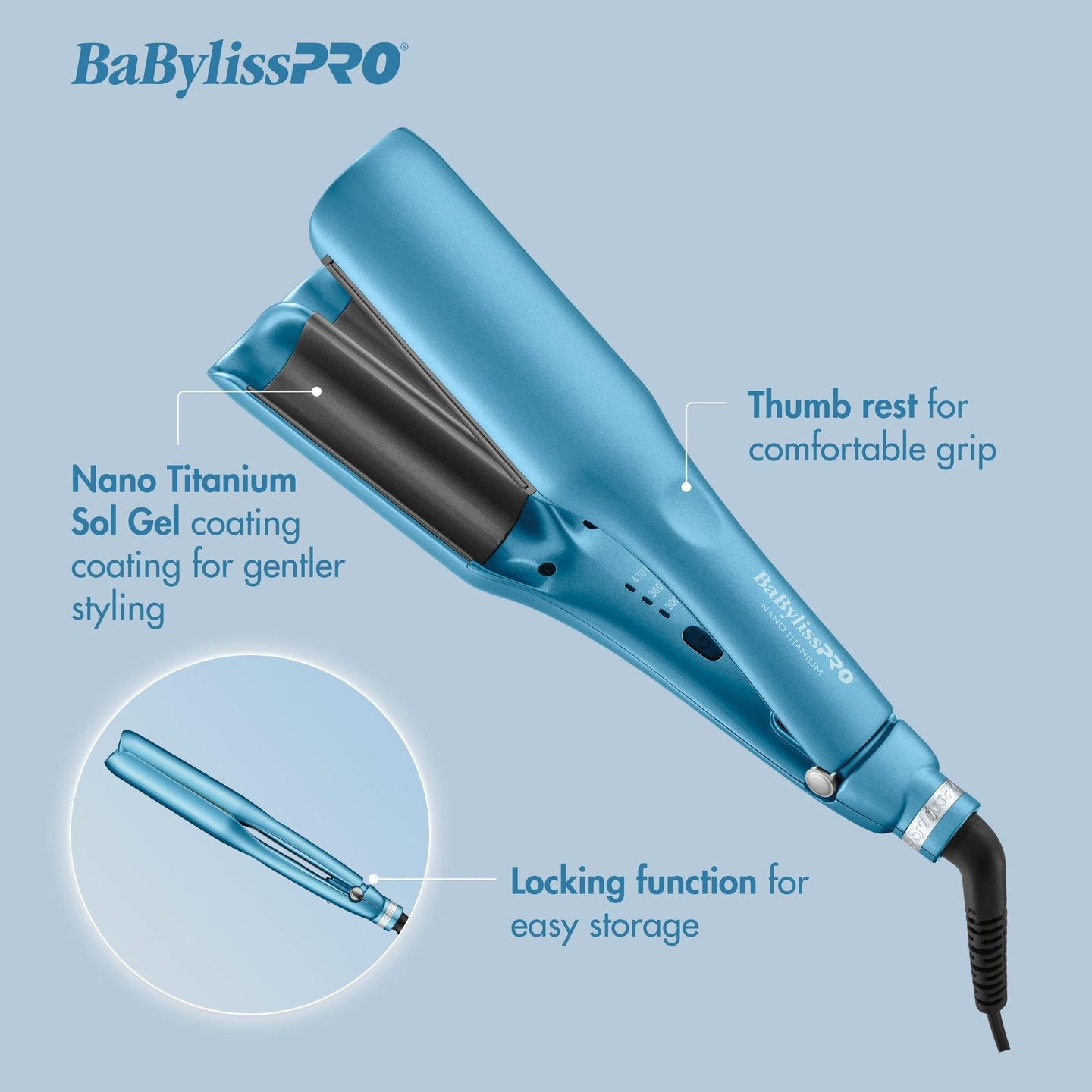 Компактный ионизирующий утюжок Nano Titanium Deep Waver — фото 4