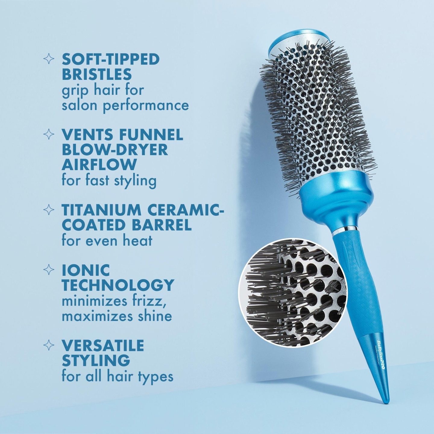 Круглая щетка для волос Nano Titanium Extra-Long — фото 5