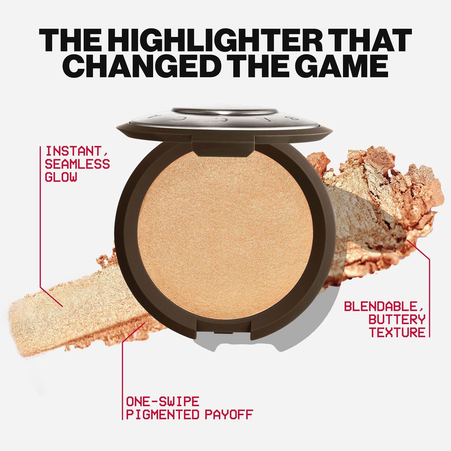 Smashbox X BECCA Мини хайлайтер Shimmering Skin Perfector Pressed — фото 5