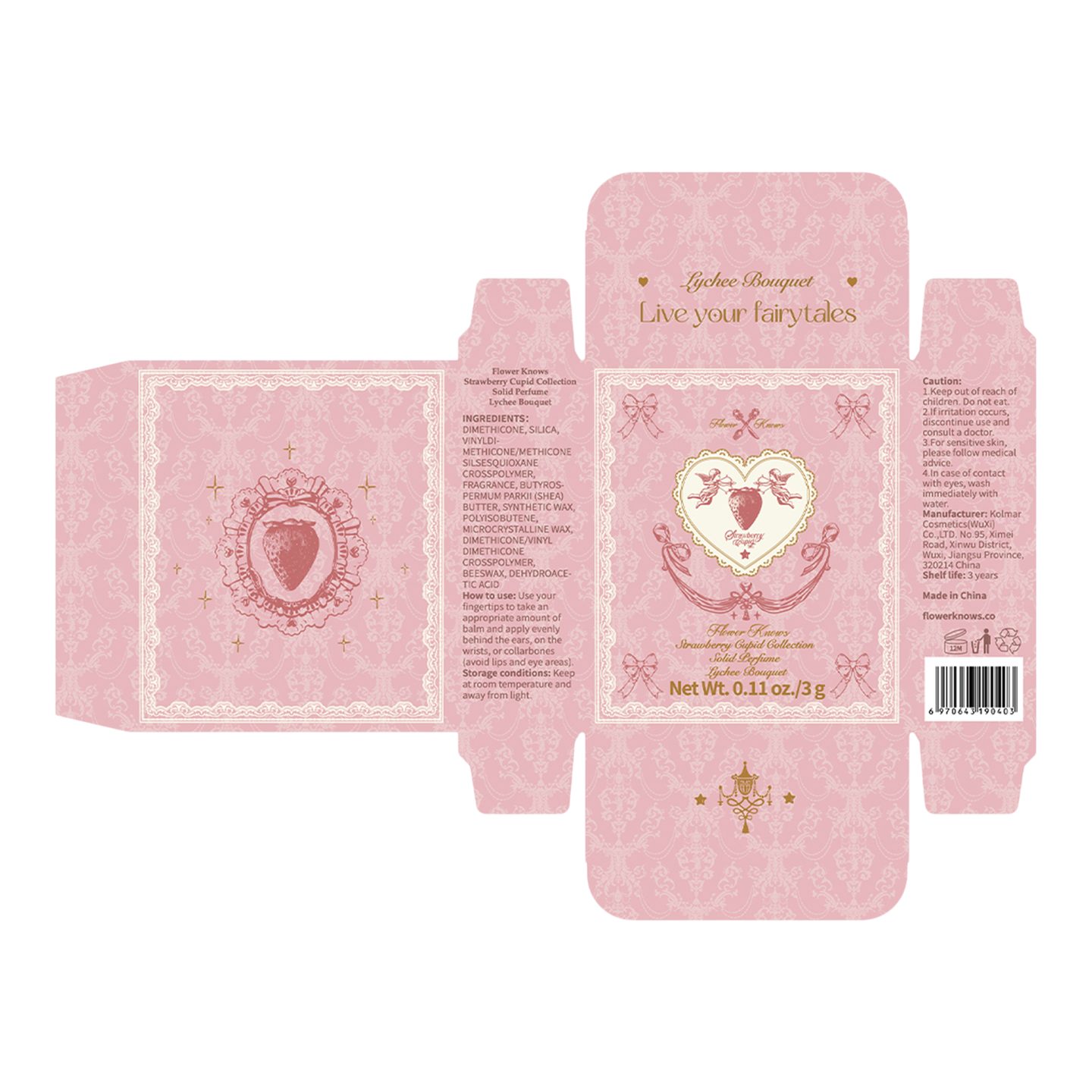 Набор твердых духов Strawberry Cupid Collection с брелком-ангелом — фото 4