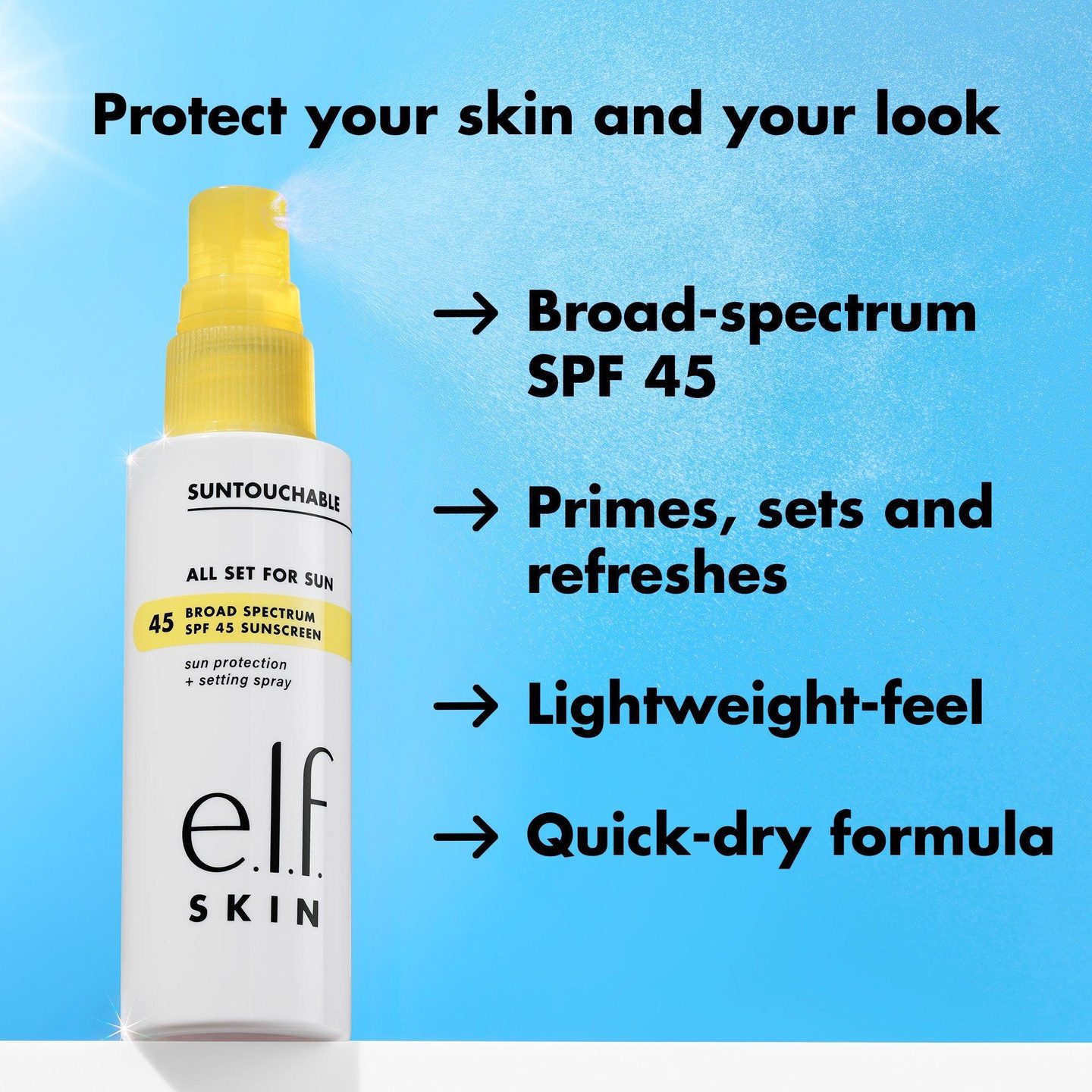 Спрей для фиксации макияжа с SPF 45 Suntouchable All Set for Sun — фото 4